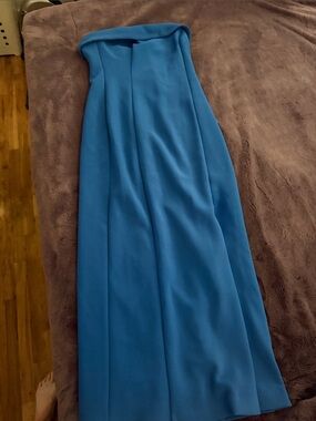 Forever New Strapless Gown in Bright Blue